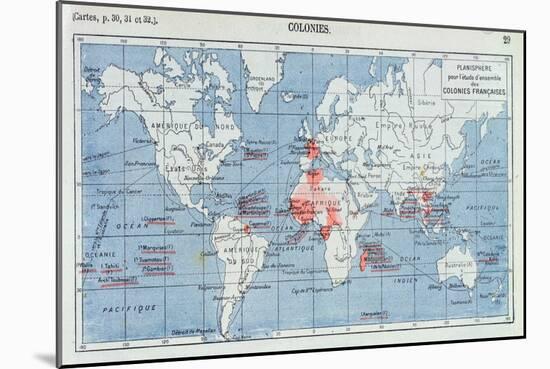 Map of the French Colonies, 1905-null-Mounted Giclee Print
