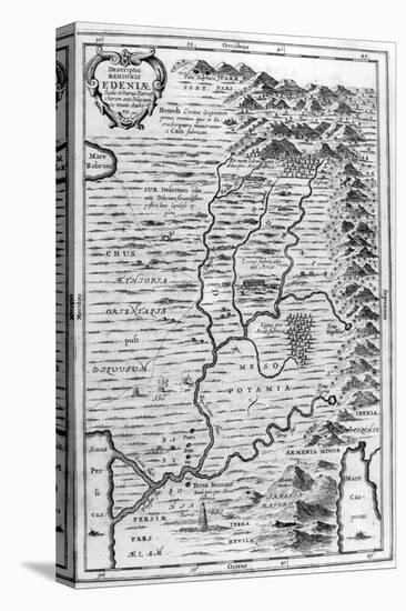 Map of the Garden of Eden, 1675-Athanasius Kircher-Stretched Canvas