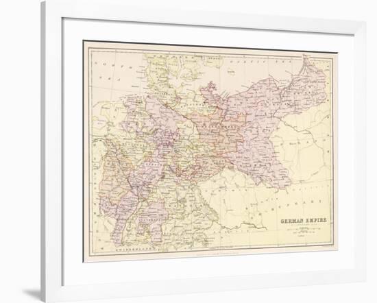 Map of the German Empire after the War with France (Note Alsace and Lorraine are Included)-null-Framed Art Print