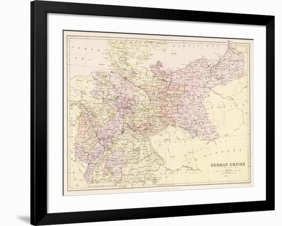 Map of the German Empire after the War with France (Note Alsace and Lorraine are Included)-null-Framed Art Print