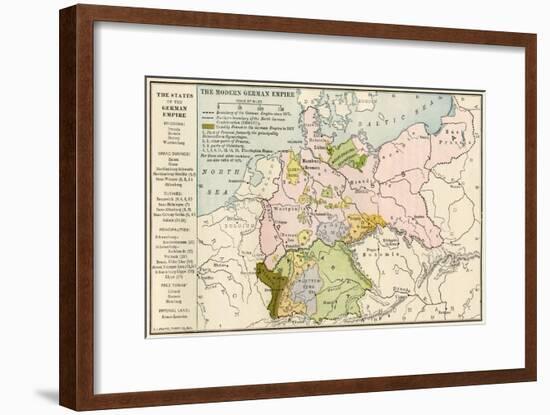 Map of the German Empire before World War I, c.1912-null-Framed Giclee Print