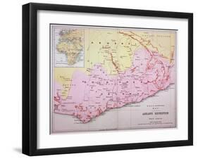 Map of the Gold Coast at the Time of the Third Ashanti Expedition in 1874-null-Framed Giclee Print