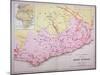 Map of the Gold Coast at the Time of the Third Ashanti Expedition in 1874-null-Mounted Giclee Print