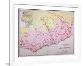 Map of the Gold Coast at the Time of the Third Ashanti Expedition in 1874-null-Framed Giclee Print