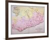 Map of the Gold Coast at the Time of the Third Ashanti Expedition in 1874-null-Framed Giclee Print