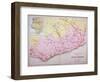 Map of the Gold Coast at the Time of the Third Ashanti Expedition in 1874-null-Framed Giclee Print