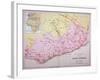 Map of the Gold Coast at the Time of the Third Ashanti Expedition in 1874-null-Framed Giclee Print