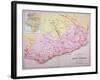 Map of the Gold Coast at the Time of the Third Ashanti Expedition in 1874-null-Framed Giclee Print