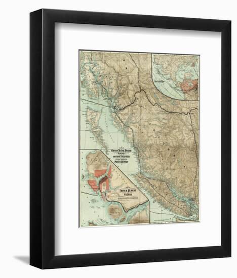 Map of the Grand Trunk Pacific Railway In British Columbia, c.1910-null-Framed Art Print