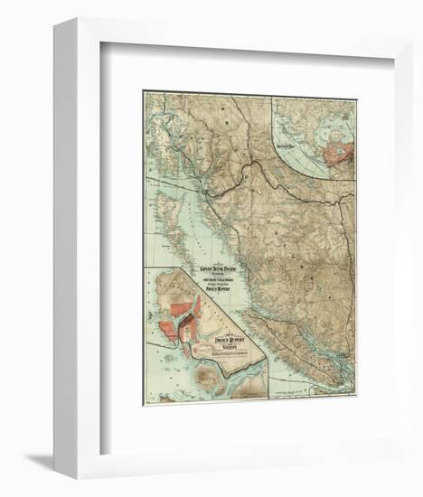 Map of the Grand Trunk Pacific Railway In British Columbia, c.1910-null-Framed Art Print
