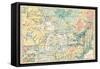 Map of the Great Lakes and the St. Lawrence Watershed-null-Framed Stretched Canvas