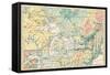 Map of the Great Lakes and the St. Lawrence Watershed-null-Framed Stretched Canvas