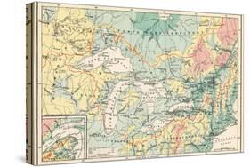 Map of the Great Lakes and the St. Lawrence Watershed-null-Stretched Canvas