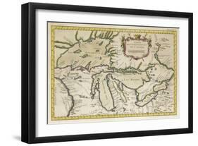 Map of the Great Lakes-null-Framed Art Print