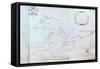 Map of the Great Lakes-Jolliet-Framed Stretched Canvas