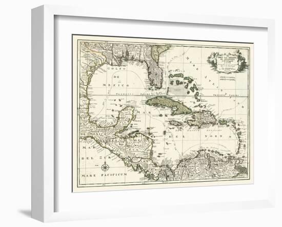 Map of the Gulf of Mexico-null-Framed Art Print