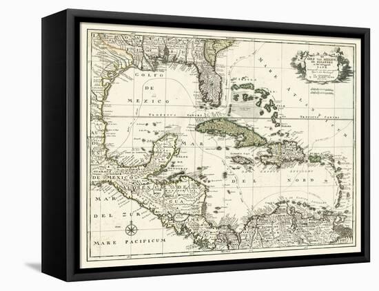 Map of the Gulf of Mexico-null-Framed Stretched Canvas