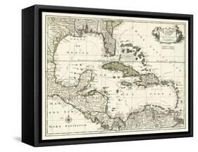 Map of the Gulf of Mexico-null-Framed Stretched Canvas