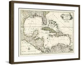 Map of the Gulf of Mexico-null-Framed Art Print