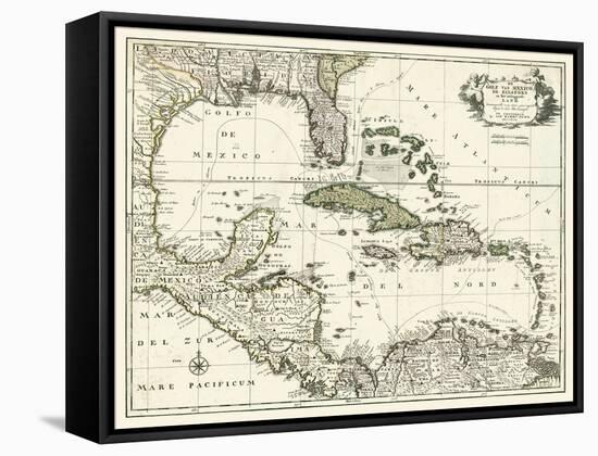 Map of the Gulf of Mexico-null-Framed Stretched Canvas