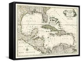 Map of the Gulf of Mexico-null-Framed Stretched Canvas