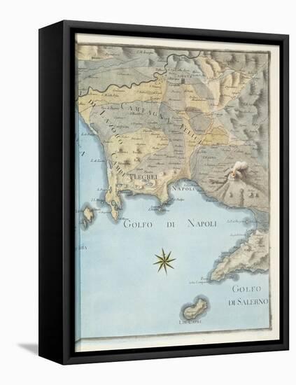 Map of the Gulf of Naples and Surrounding Area from 'Campi Phlegraei: Observations on the Volcanoes-Pietro Fabris-Framed Stretched Canvas