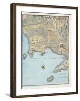 Map of the Gulf of Naples and Surrounding Area from 'Campi Phlegraei: Observations on the Volcanoes-Pietro Fabris-Framed Giclee Print