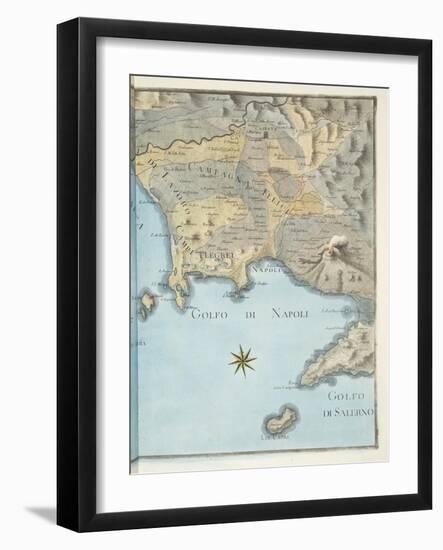 Map of the Gulf of Naples and Surrounding Area from 'Campi Phlegraei: Observations on the Volcanoes-Pietro Fabris-Framed Giclee Print