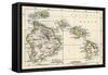 Map of the Hawaiian Islands, 1870s-null-Framed Stretched Canvas