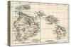 Map of the Hawaiian Islands, 1870s-null-Stretched Canvas