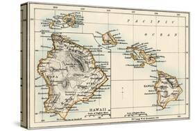 Map of the Hawaiian Islands, 1870s-null-Stretched Canvas