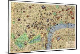 Map of the Heart of London, Published by Francis Chichester-null-Mounted Giclee Print