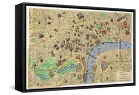 Map of the Heart of London, Published by Francis Chichester-null-Framed Stretched Canvas