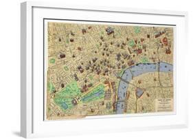 Map of the Heart of London, Published by Francis Chichester-null-Framed Giclee Print