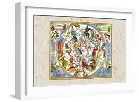 Map of the Heavens-Andreas Cellarius-Framed Art Print