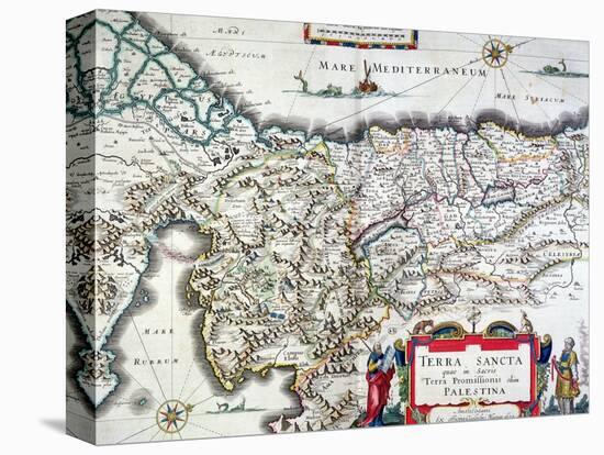 Map of the Holy Land, Published in Amsterdam, 1629-Willem Janszoon Blaeu-Stretched Canvas