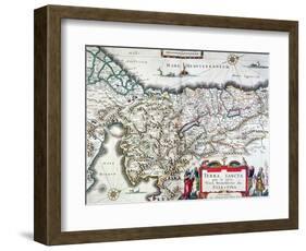 Map of the Holy Land, Published in Amsterdam, 1629-Willem Janszoon Blaeu-Framed Giclee Print