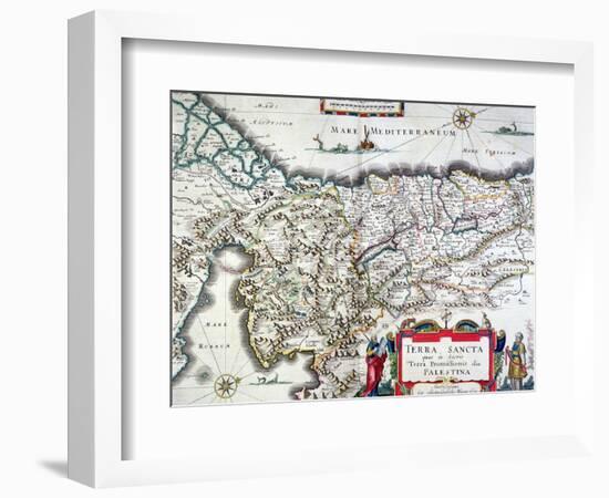 Map of the Holy Land, Published in Amsterdam, 1629-Willem Janszoon Blaeu-Framed Giclee Print