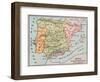 Map of the Iberian Peninsula in the 1400s-null-Framed Giclee Print