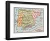 Map of the Iberian Peninsula in the 1400s-null-Framed Giclee Print