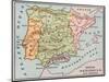 Map of the Iberian Peninsula in the 1400s-null-Mounted Giclee Print