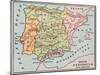 Map of the Iberian Peninsula in the 1400s-null-Mounted Giclee Print