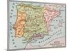 Map of the Iberian Peninsula in the 1400s-null-Mounted Giclee Print