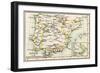 Map of the Iberian Peninsula (Kingdom of Spain and Aragon and Portugal) in the 14Th and 15Th Centur-null-Framed Giclee Print