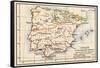 Map of the Iberian Peninsula Under the Moors, 11th Century-null-Framed Stretched Canvas