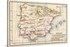 Map of the Iberian Peninsula Under the Moors, 11th Century-null-Stretched Canvas