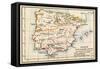 Map of the Iberian Peninsula Under the Moors, 11th Century-null-Framed Stretched Canvas