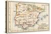 Map of the Iberian Peninsula Under the Moors, 11th Century-null-Stretched Canvas
