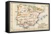 Map of the Iberian Peninsula Under the Moors, 11th Century-null-Framed Stretched Canvas