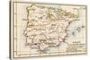 Map of the Iberian Peninsula Under the Moors, 11th Century-null-Stretched Canvas